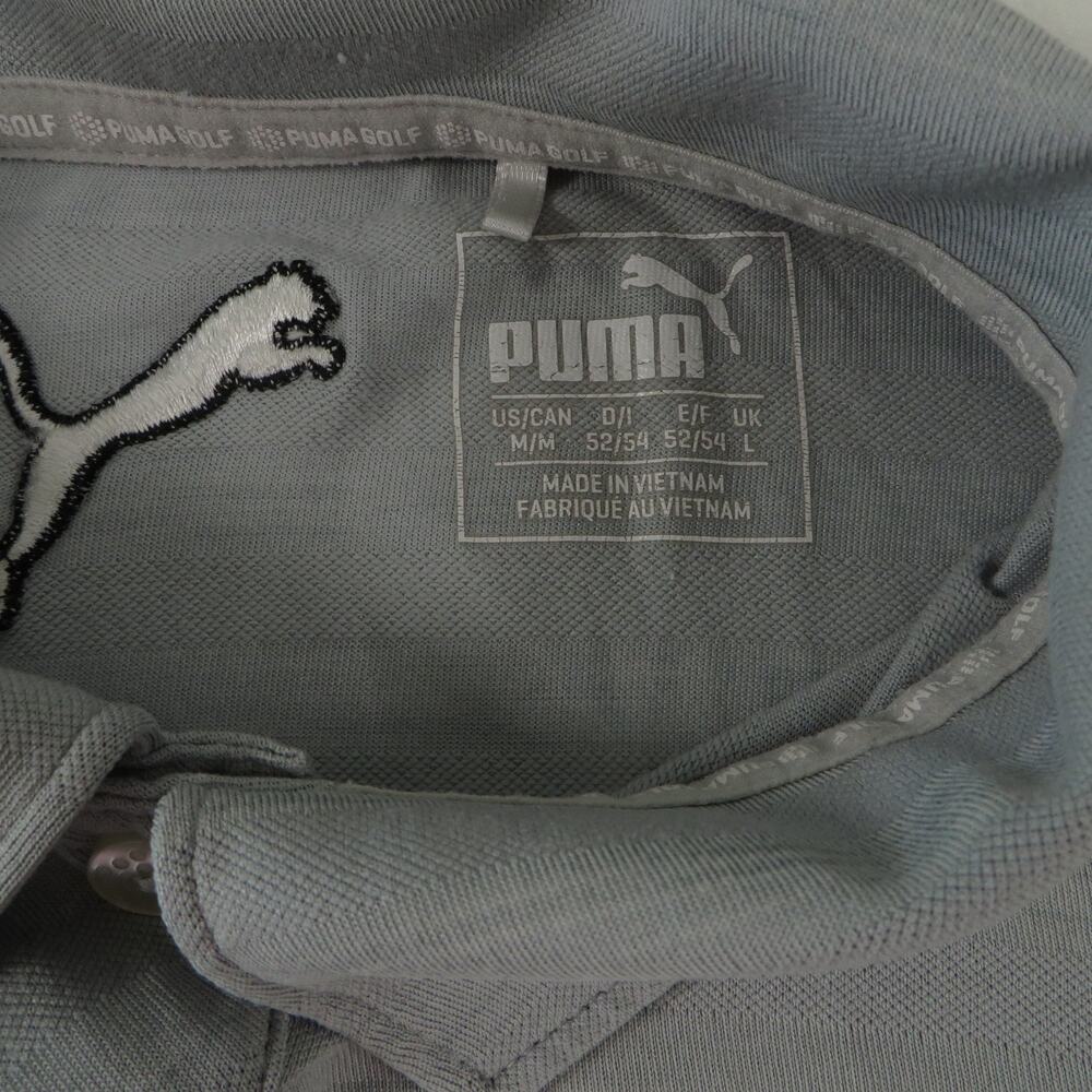Puma Cobra Tour Performance Stretch Gray Golf Polo Shirt Men's Medium View 4